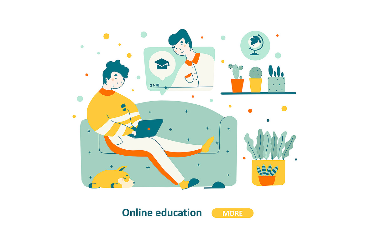 Online education - illustrations, an Education Illustration by LaVika (Photo 6 of 11)