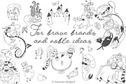 Hand-Drawn Medieval Doodle Cats, an Illustration by Anastasiya Klempach (Thumbnail 3 of 6)