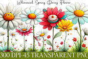 Whimsical Spring Daisy Flower Clipar, an Illustration by DreamArtGraphic (Thumbnail 1 of 4)