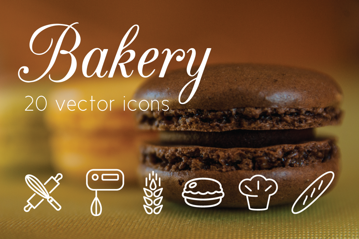 BAKERY - vector line icons, an Outline Icon by marusdesign (Photo 1 of 2)