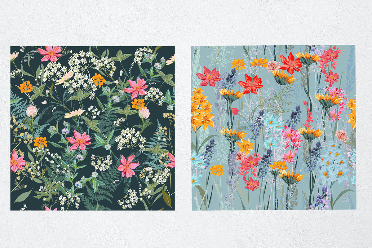 Floral delight vector patterns set, a Pattern Graphic by FleurArt (Photo 7 of 13)