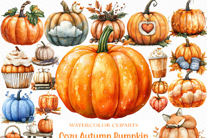 Watercolor Cozy Autumn Pumpkin PNG, an Illustration by Craft Nest