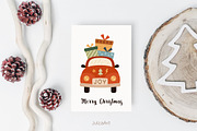 Retro Christmas cars clipart, a Transportation Illustration by JulzaArt (Thumbnail 3 of 6)