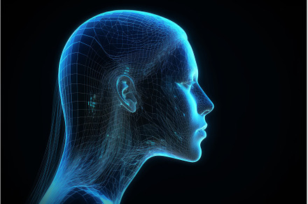 Head of digital lines futuristic, a Technology Photo by Ylivdesign