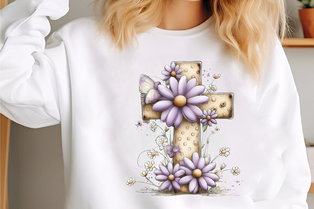 Floral Antique Cross Clipart, an Illustration by designcity5 (Photo 3 of 5)