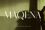 Maqena - Modern Branding, a Serif Font by Muflieart (Thumbnail 1 of 8)