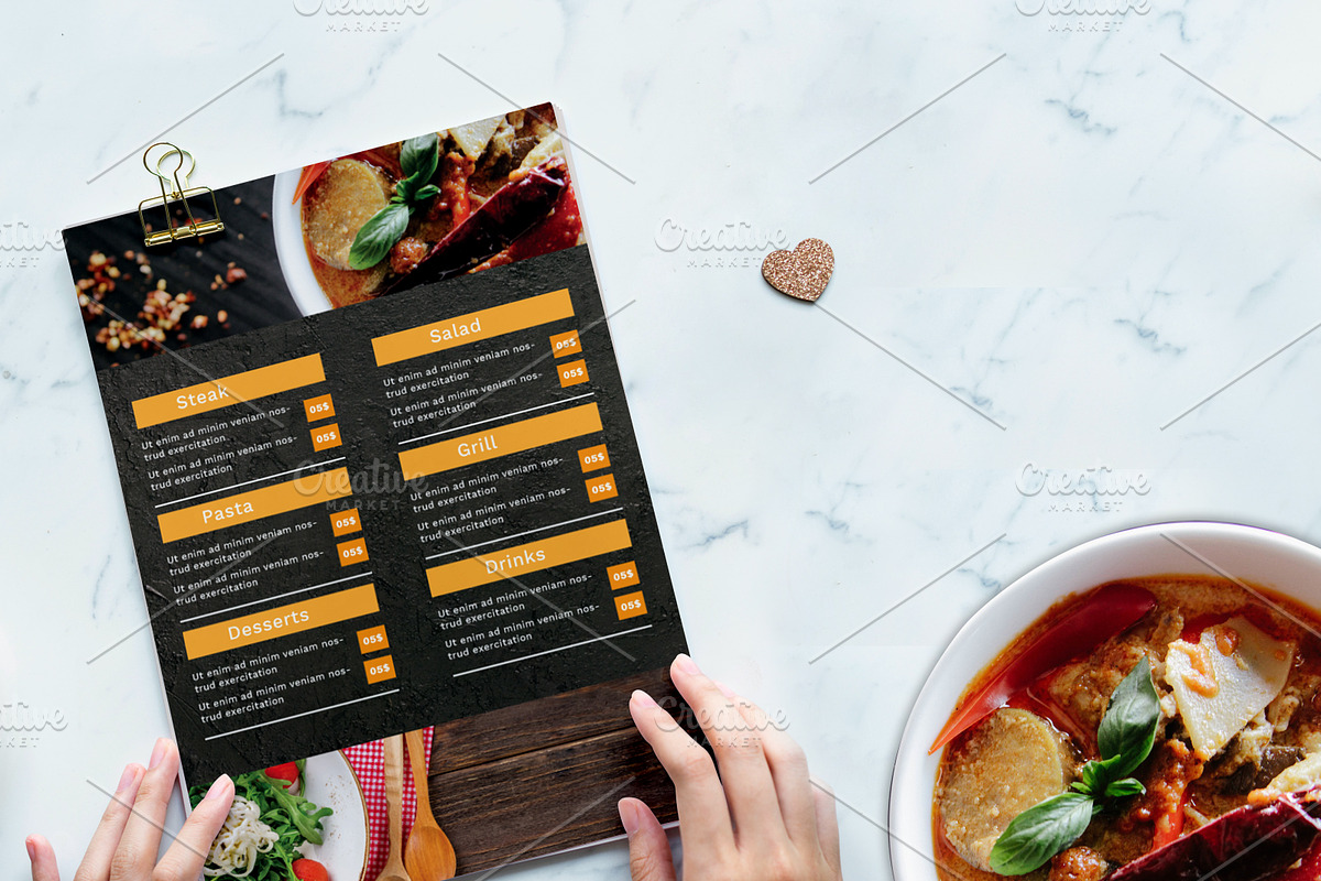 Classy Dinner Menu, a Flyer Template by Minimalist Studio (Photo 4 of 4)
