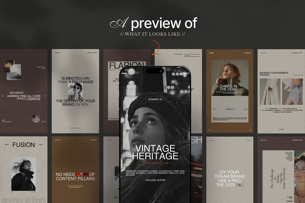 Aesthetic Instagram Template Kit, a Social Media Template by Crafted Pixel (Photo 3 of 9)