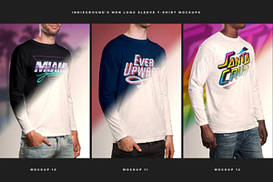 Men Long Sleeve T-Shirt Mockups