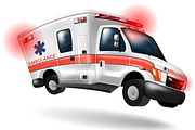 ambulance speeding ,vector cartoon, a Healthcare Illustration by iconerstock (Thumbnail 1 of 2)