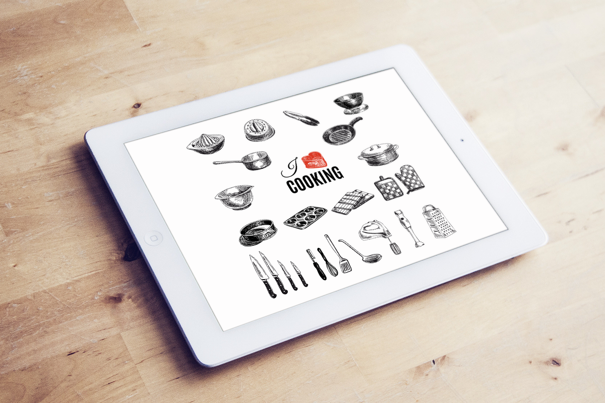 Kitchen tools sketch illustrations, a Food Illustration by Natalya Levish (Photo 3 of 3)