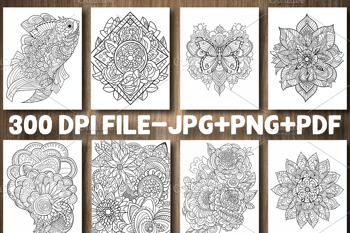 Zentangle Coloring Pages For Adults, a Decorative Illustration by Design Station (Photo 2 of 3)