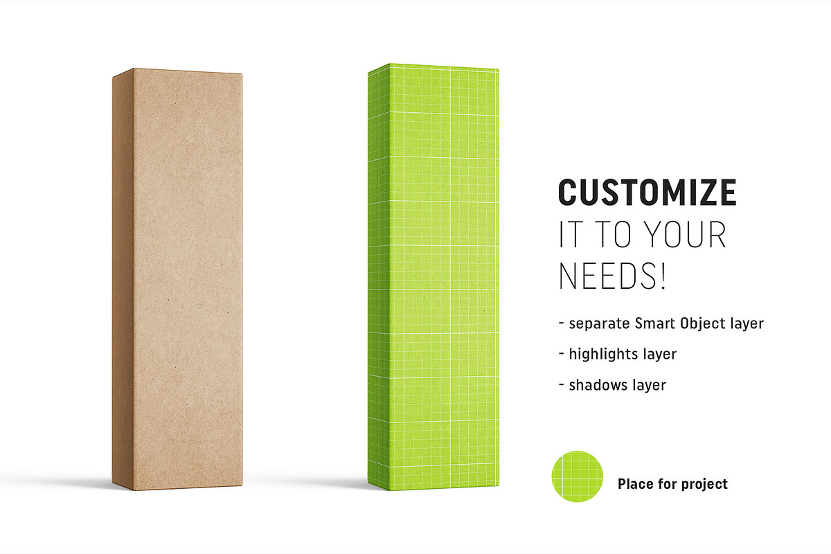 Box mockup 50x200x30, a Packaging Mockup by Smarty Mockups (Photo 2 of 5)