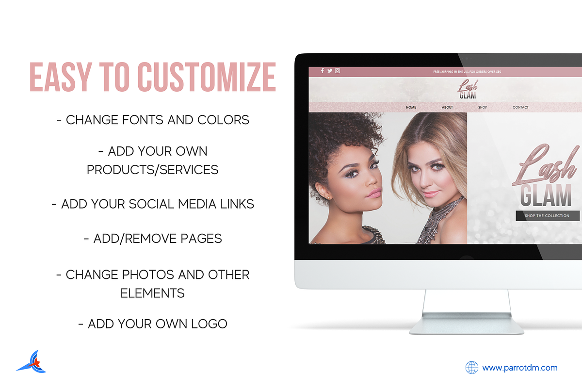 Lashes Website Template for Wix, a Landing Page Template by Parrot Designs (Photo 4 of 4)