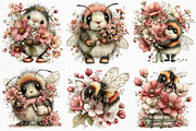 Whimsical Spring Bee Clipart PNG, an Illustration by Craft Nest (Thumbnail 3 of 11)