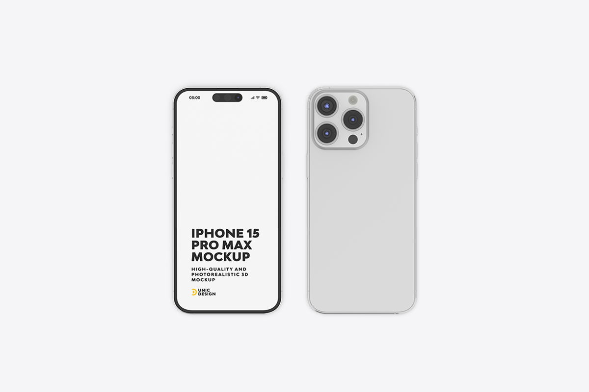 iPhone 15 Pro Max Mockup, an iPhone Mockup by UnicDesign (Photo 6 of 10)