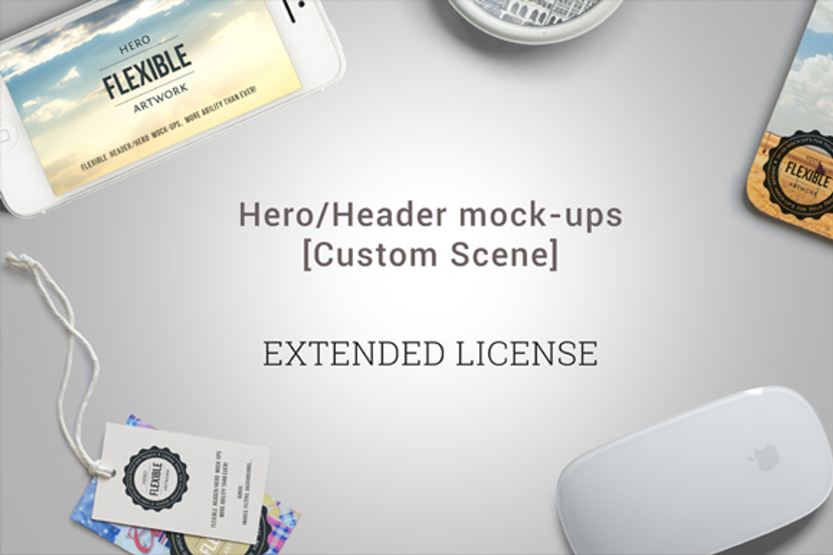 Hero/Header mock-ups - Ext. License, a Product Mockup by CleanLines
