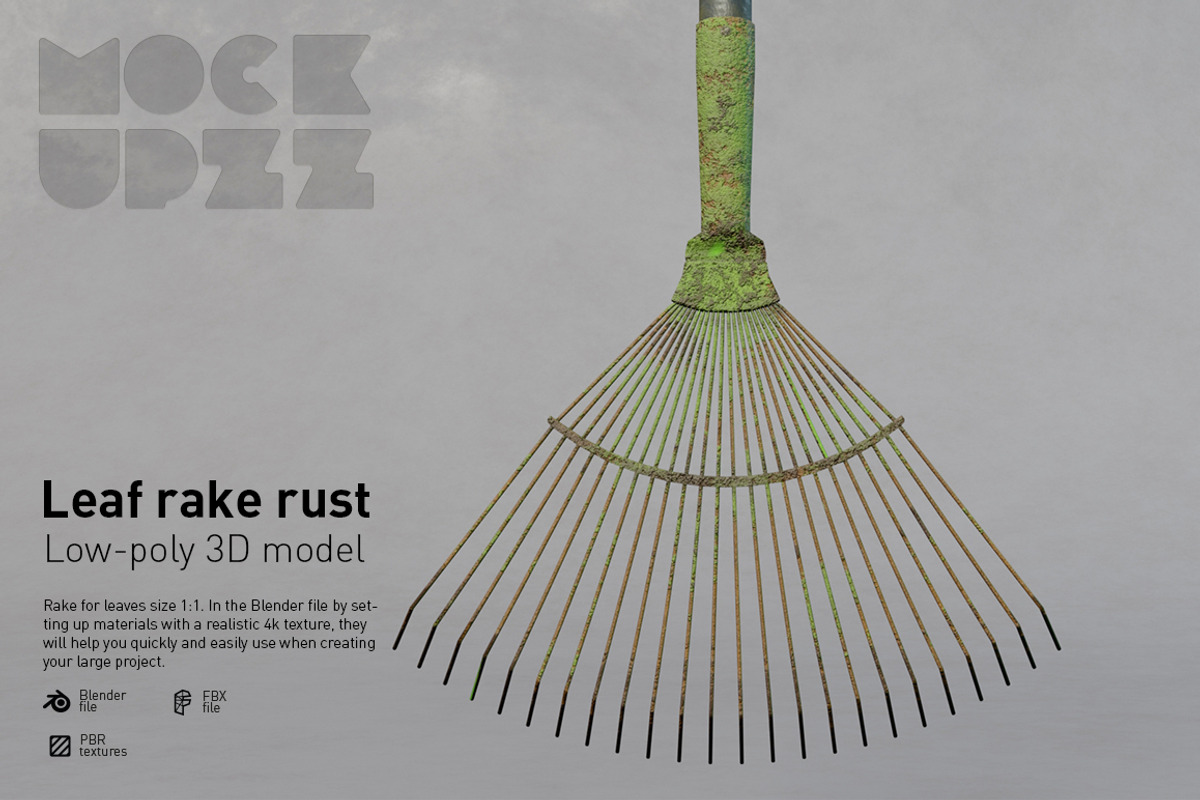 Leaf rake rust, an Object 3D Model by mockupzz (Photo 1 of 8)