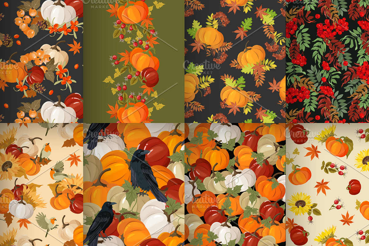 Autumn Pumpkin Patterns Set, a Pattern Graphic by artdemidova (Photo 1 of 5)
