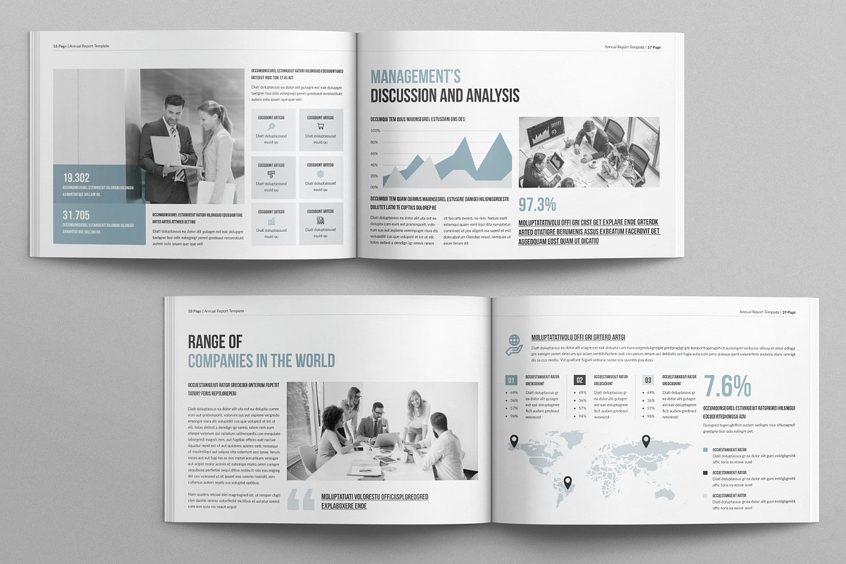 Annual Report Template Landscape, a Brochure Template by E-Type (Photo 7 of 13)