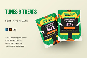 Tunes Treats Fest - Poster Template, a Poster Template by StreaksideStd