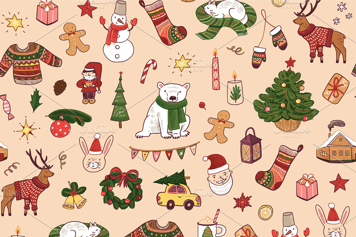 Merry Christmas illustrations set., a Seasonal Illustration by GooseFrol (Photo 4 of 8)
