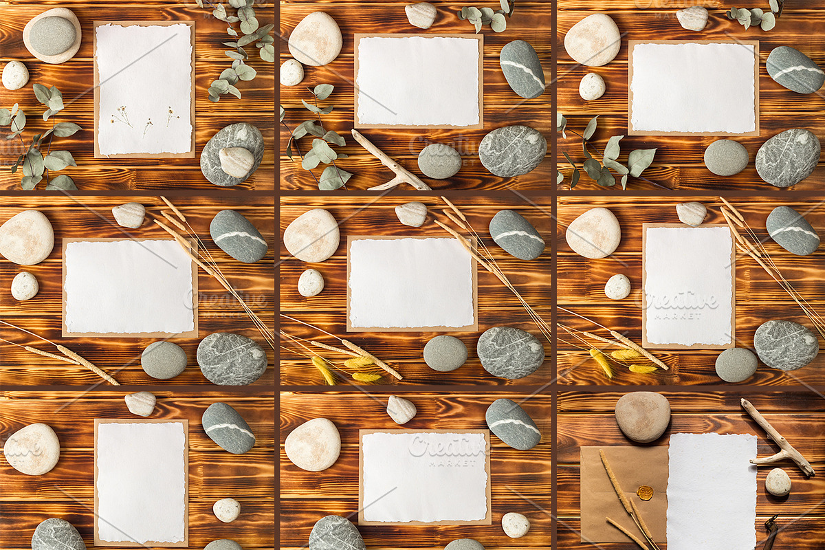 Set Mockups. WOODEN, a Print Template by Mockups4you (Photo 3 of 3)