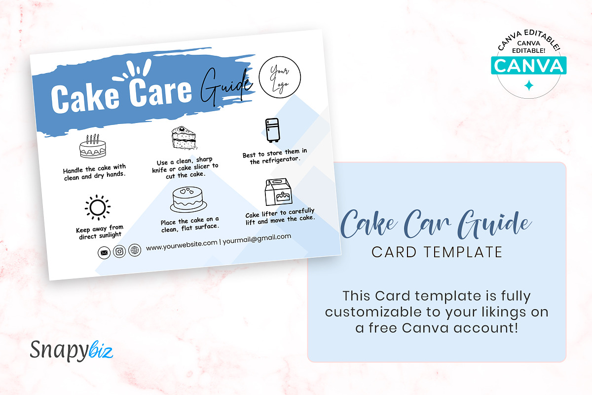 Cake Care Guide Editable Template, a Templates & Theme by Snapybiz (Photo 7 of 17)