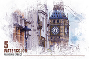 Urban Watercolor Photoshop Effect, a Brushes & More by INTENTFX (Thumbnail 1 of 26)
