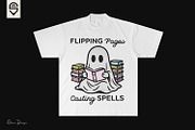 Cute Ghost Reading A Book, T-shirt, a Graphic by shaondesigns (Thumbnail 2 of 4)