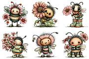 Whimsical Spring Bee Clipart, an Illustration by Dream Creation (Thumbnail 2 of 6)