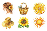Watercolor Summer Vibe Clipart, an Illustration by SinaCreation (Thumbnail 4 of 5)
