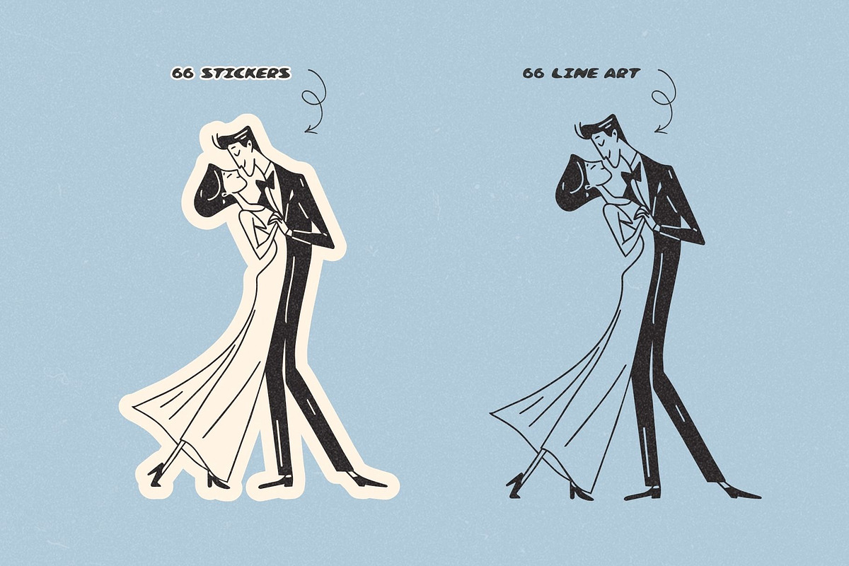 Wedding Collection: 66 Line Art Pack, a Person Illustration by Veyla (Photo 4 of 16)