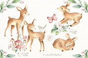 Baby Deers Watercolor Set, an Animal Illustration by Flora+Bear (Thumbnail 2 of 8)