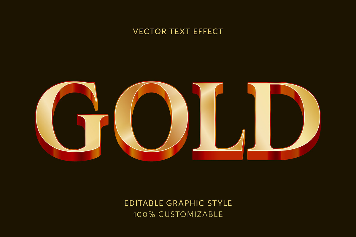 3D Gold Bold Text Effect