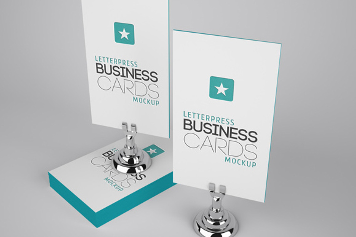 Letterpress Business Cards Mockup #2, a Print Template by ItemBridge (Photo 2 of 3)