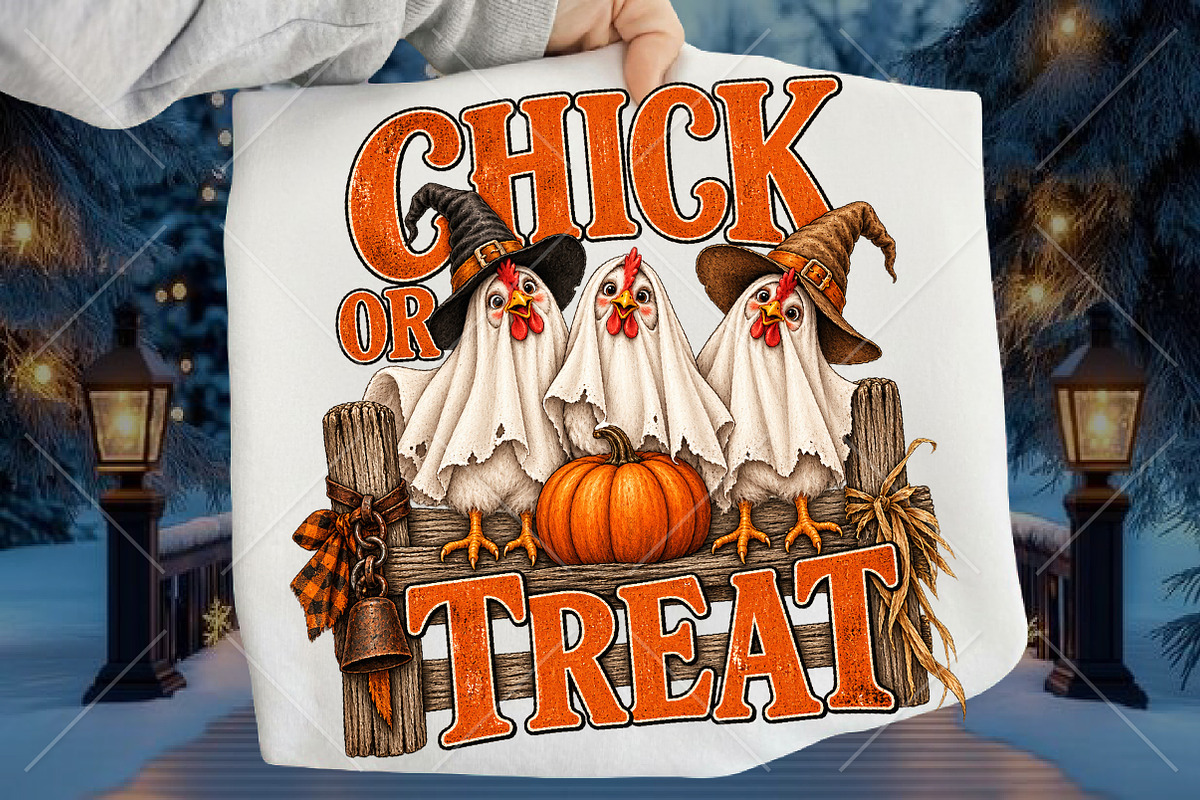 Chick or Treat Halloween PNG, a Seasonal Illustration by Canvas Craft (Photo 1 of 6)