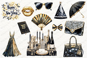 Black & Gold Happy New Year Clipart, an Illustration by Maysa Art (Thumbnail 4 of 5)