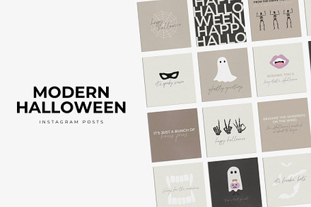 Modern Halloween Instagram Posts, a Social Media Template by Blush Created