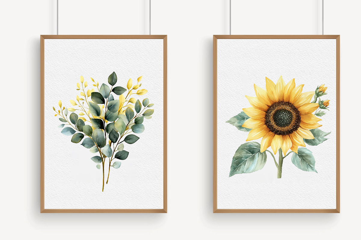 Sunflower Watercolor Clip Art, an Illustration by Libby Wishes (Photo 4 of 6)
