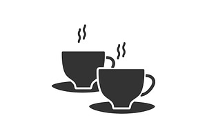 Cups With Hot Drink Glyph Icon