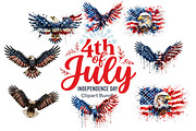 Flying Eagle Watercolor Clipart, an Animal Illustration by VetalStock (Thumbnail 1 of 5)