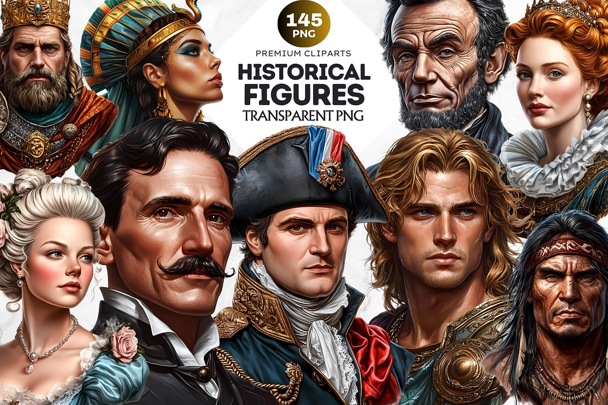 Historical figures clipart Set, a Person Illustration by ThatsDesignArt (Photo 1 of 10)