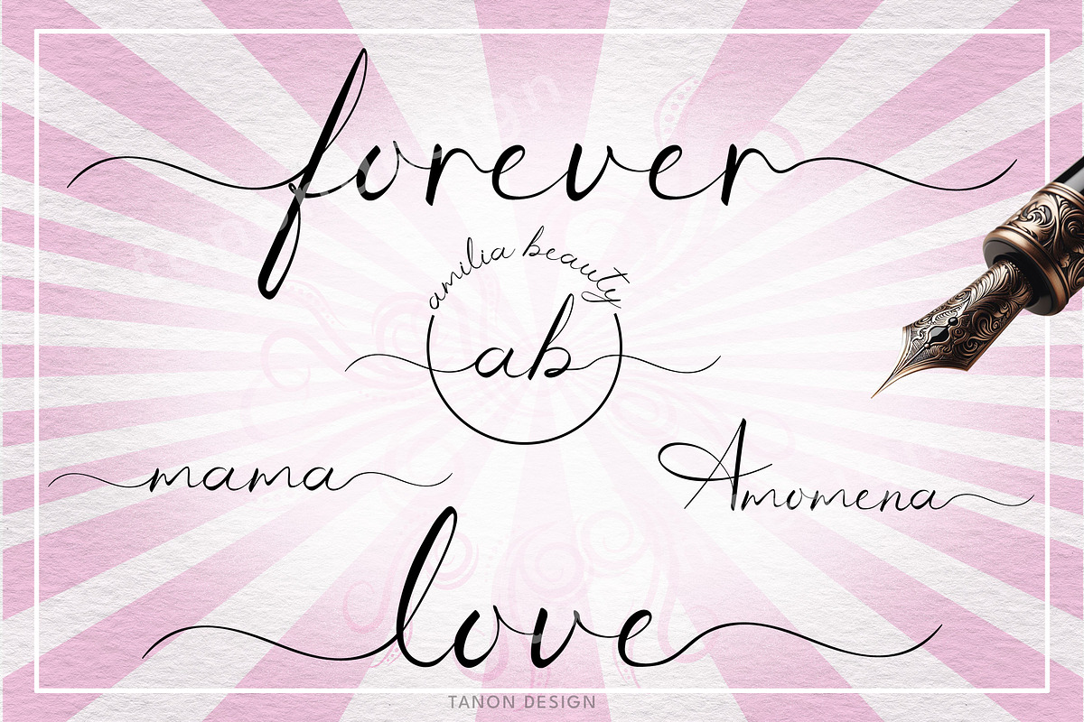 Romeo Wedding Calligraphy Fonts, a Script Font by Tanondesign (Photo 2 of 4)