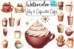 Jolly & Caffeinated Coffee Christmas, an Illustration by CrexoraLab