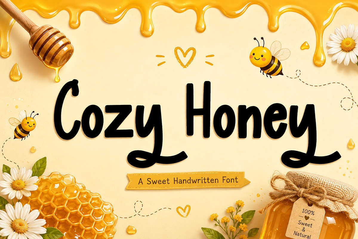 Cozy Honey, a Handwritten Font by Wow Magic (Photo 1 of 2)