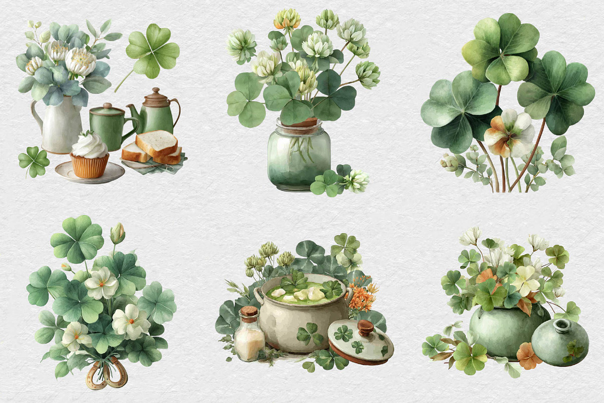 Watercolor St Patrick’s Day Clipart, an Illustration by DreamCafeArt (Photo 4 of 6)