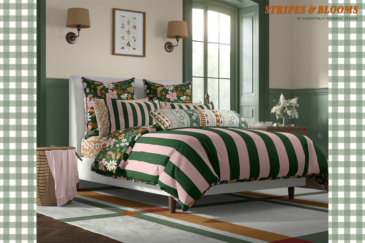 Stripes, Plaids & Floral Pattern, a Pattern Graphic by Essentially Nomadic (Photo 3 of 11)
