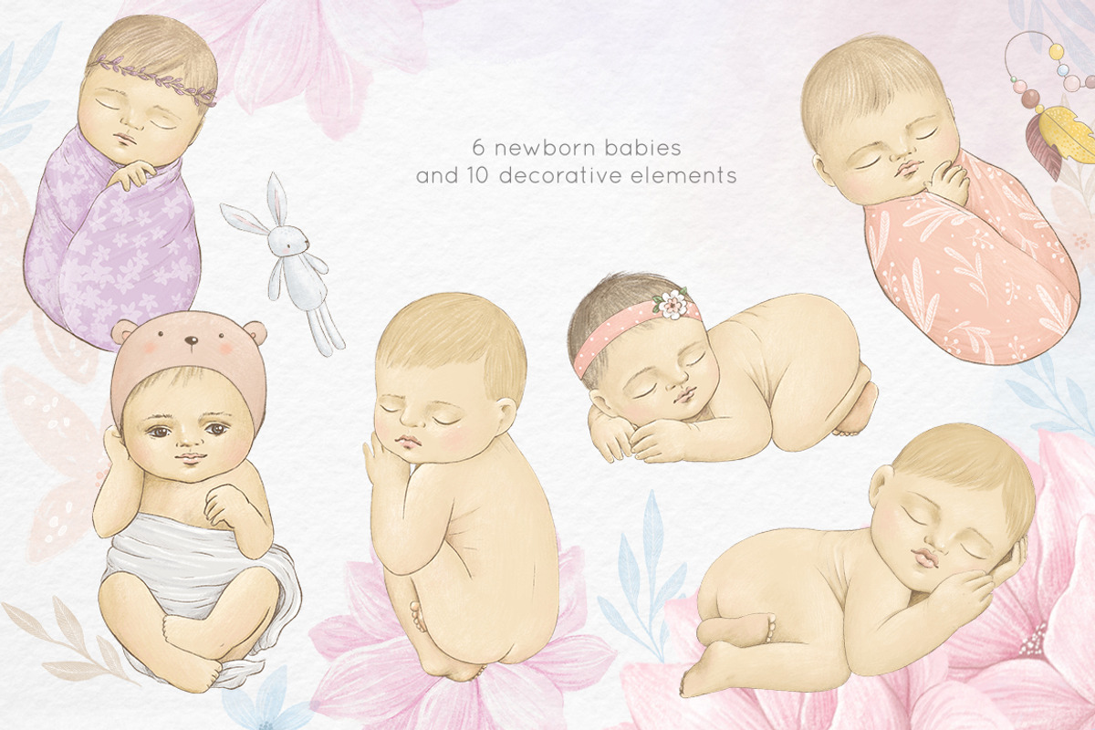 Newborn Baby illustration, an Illustration by Magic & Dreams (Photo 3 of 5)