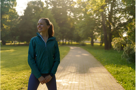 Portrait of smilling young woman, a Sports & Recreation Photo by HalfPoint